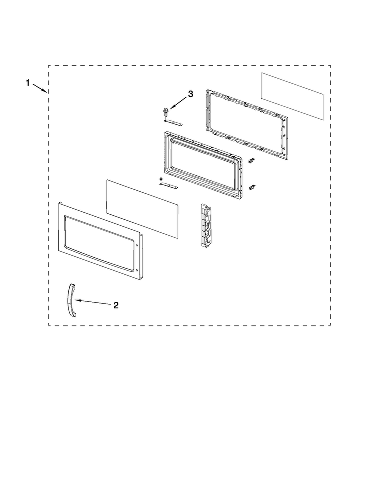 Door Parts Diagram and Parts List for YAMV1160VAS1  Amana Microwave