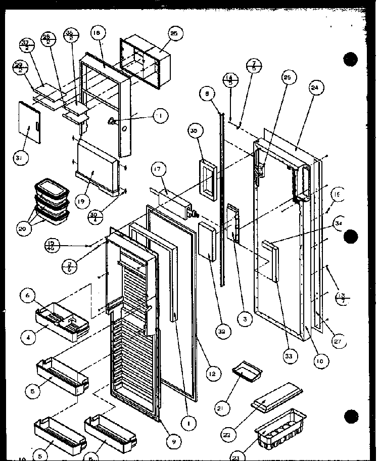 Refrigerator Door Diagram and Parts List for SZDE27KPL-P1110603WL  Amana Refrigerator