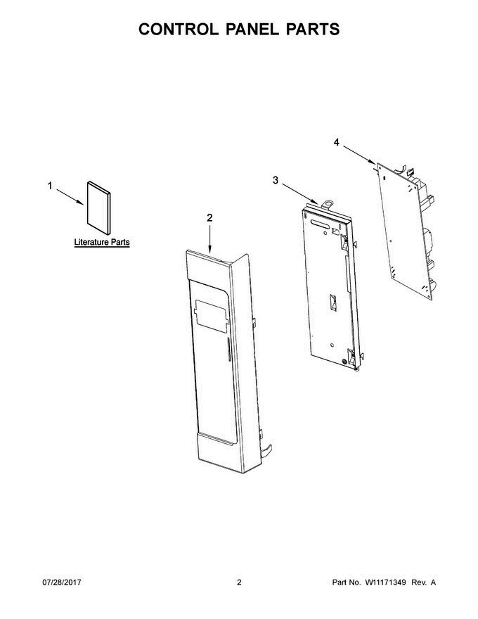 02 - Control Panel Parts Diagram and Parts List for MMV5219DH2  Maytag Microwave Oven Combo