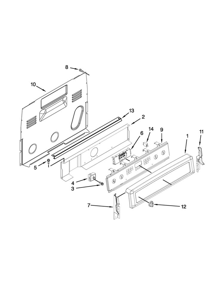 Control Panel Parts Diagram and Parts List for MER8850DS0  Maytag Range