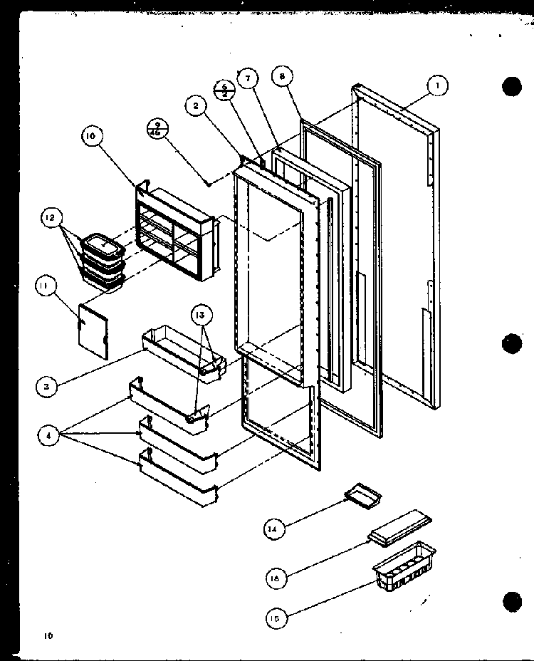 Refrigerator Door Diagram and Parts List for 36041W-P1122101WW  Amana Refrigerator