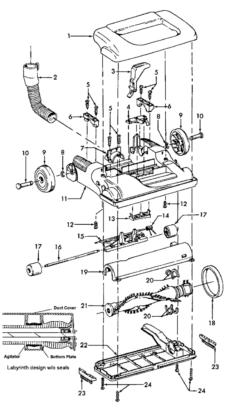Base Diagram and Parts List for U5156-900  Hoover Upright Vacuum