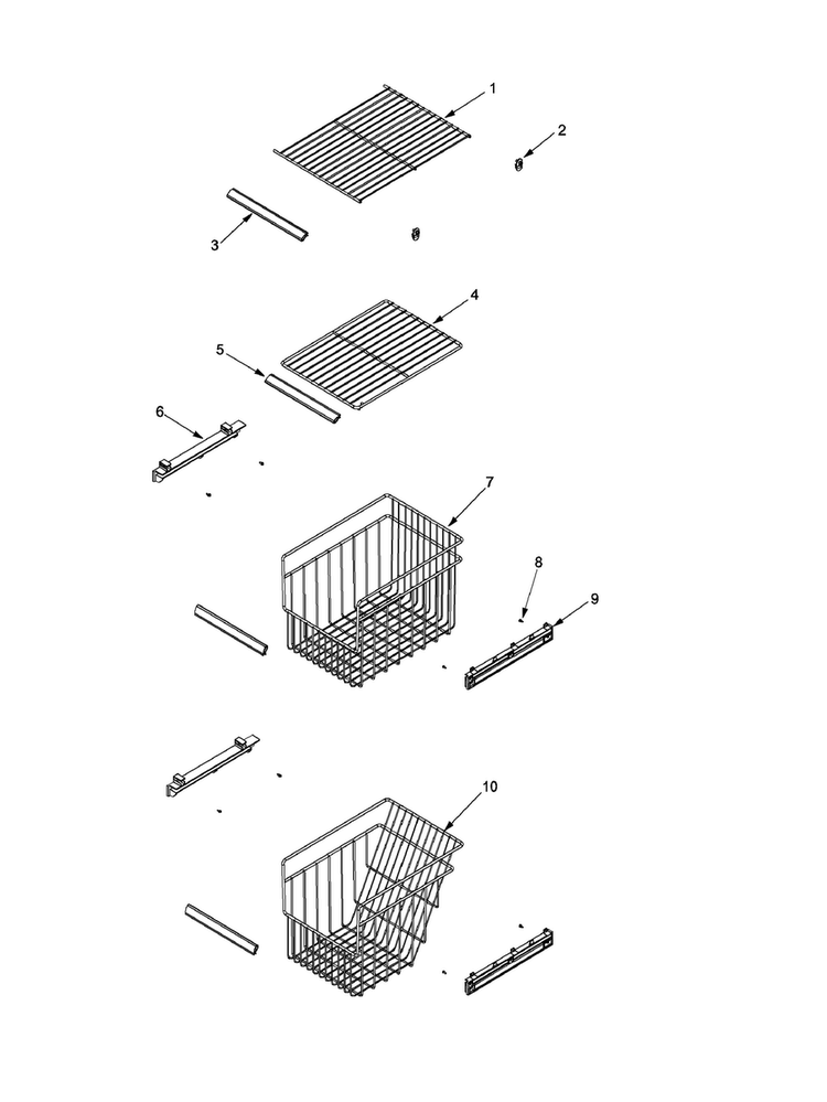 Fz Shelf Diagram and Parts List for XRSS267BB-PXRSS267BB1  Amana Refrigerator
