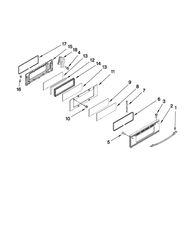 Upper Door Parts Diagram and Parts List for MGR6875ADS28  Maytag Range