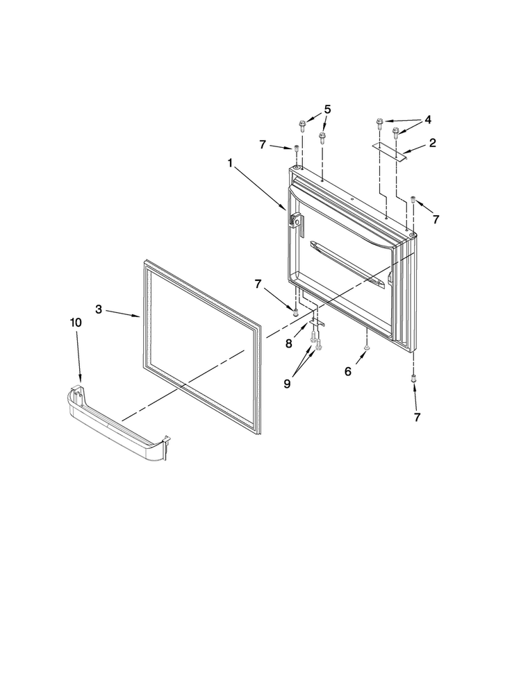 Freezer Door Parts Diagram and Parts List for MBF2254HEQ4  Maytag Refrigerator