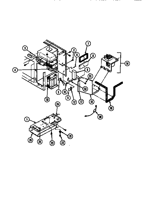 Internal Controls-upper Diagram and Parts List for WM2750B M167B Jenn-Air Wall Oven
