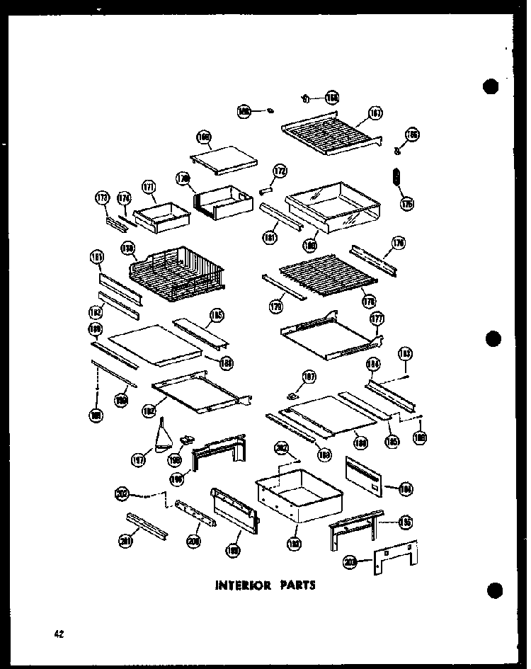 Interior Parts Diagram and Parts List for SRN22G-A-P60201-36WA  Amana Refrigerator