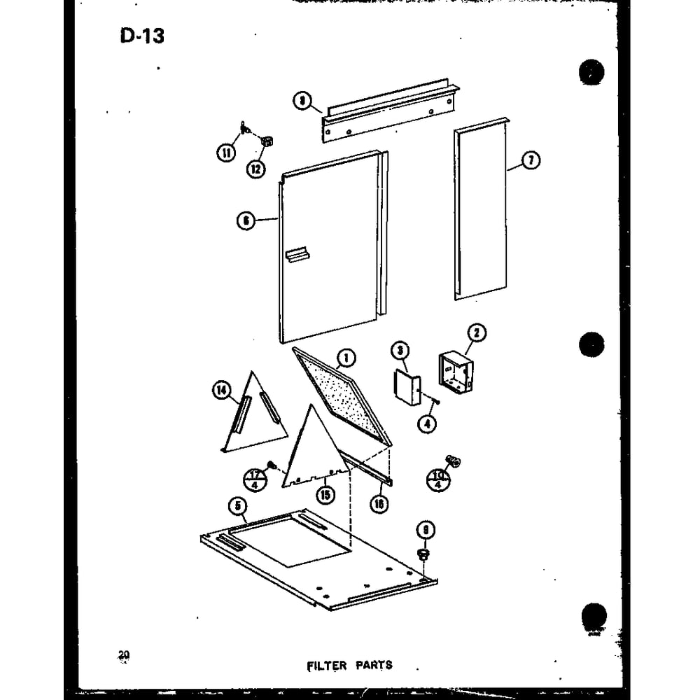 Filter Parts 2 Diagram and Parts List for GCE80DN P68837-2F Amana Furnace