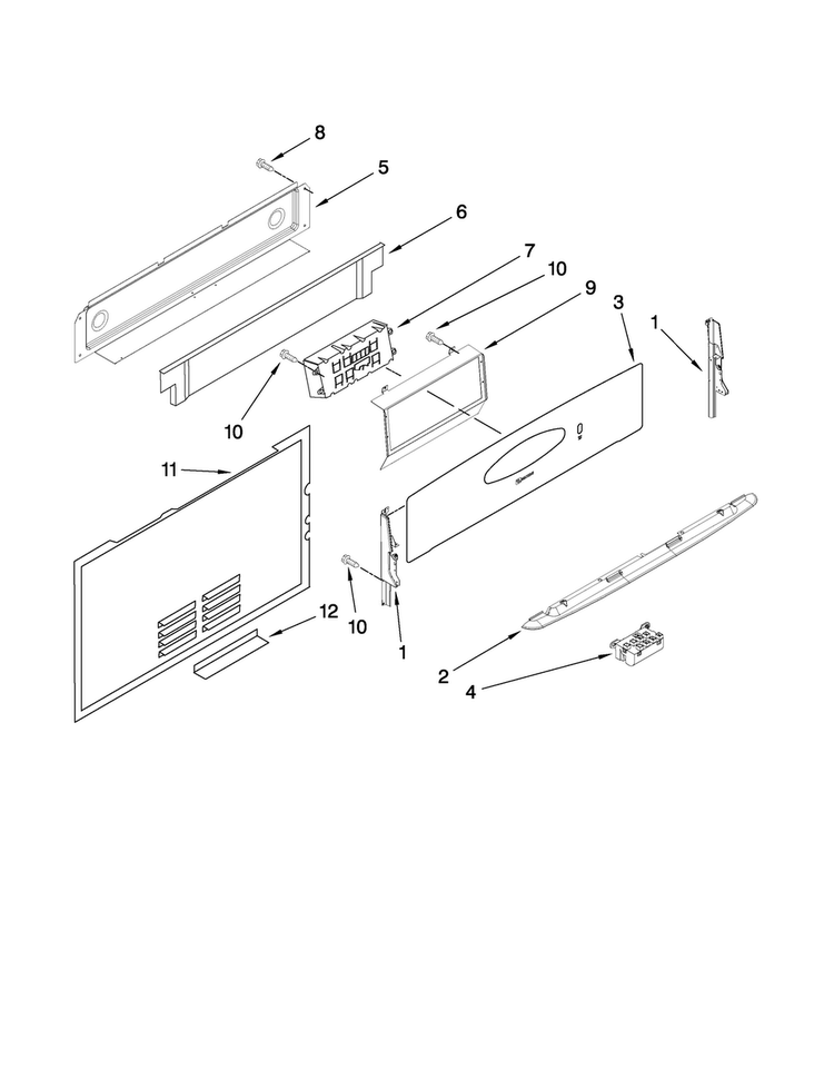 Control Panel Parts Diagram and Parts List for MGR5875QDQ1  Maytag Range