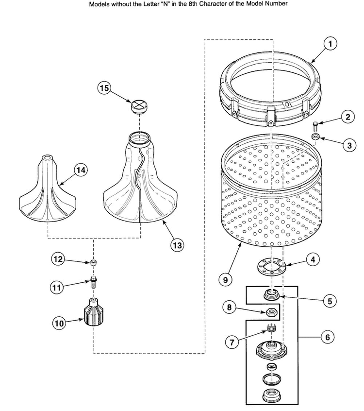 Hub Assy 2 Diagram and Parts List for SWT020LN  Speed Queen Washer