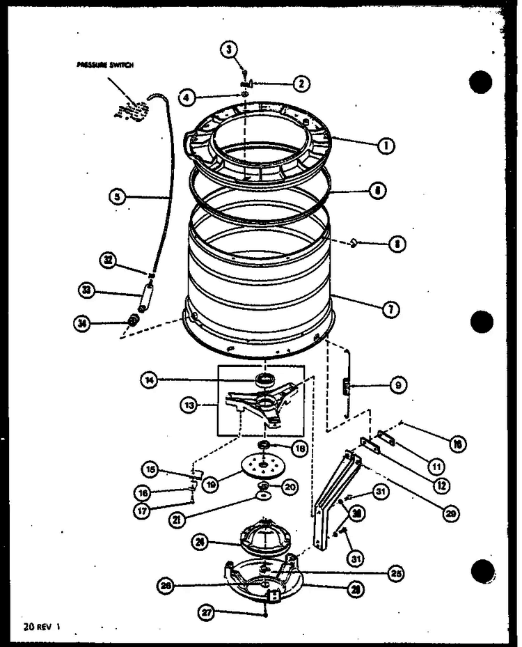 Section 10 Diagram and Parts List for LW2603 P7804720W Amana Washer