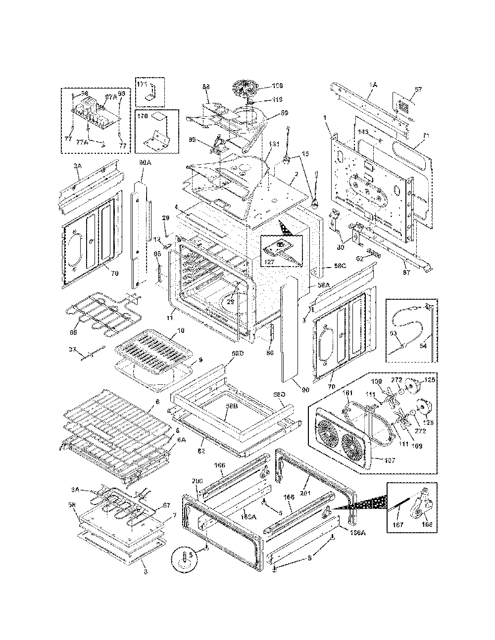 Body Diagram and Parts List for 79042569310  Kenmore Range