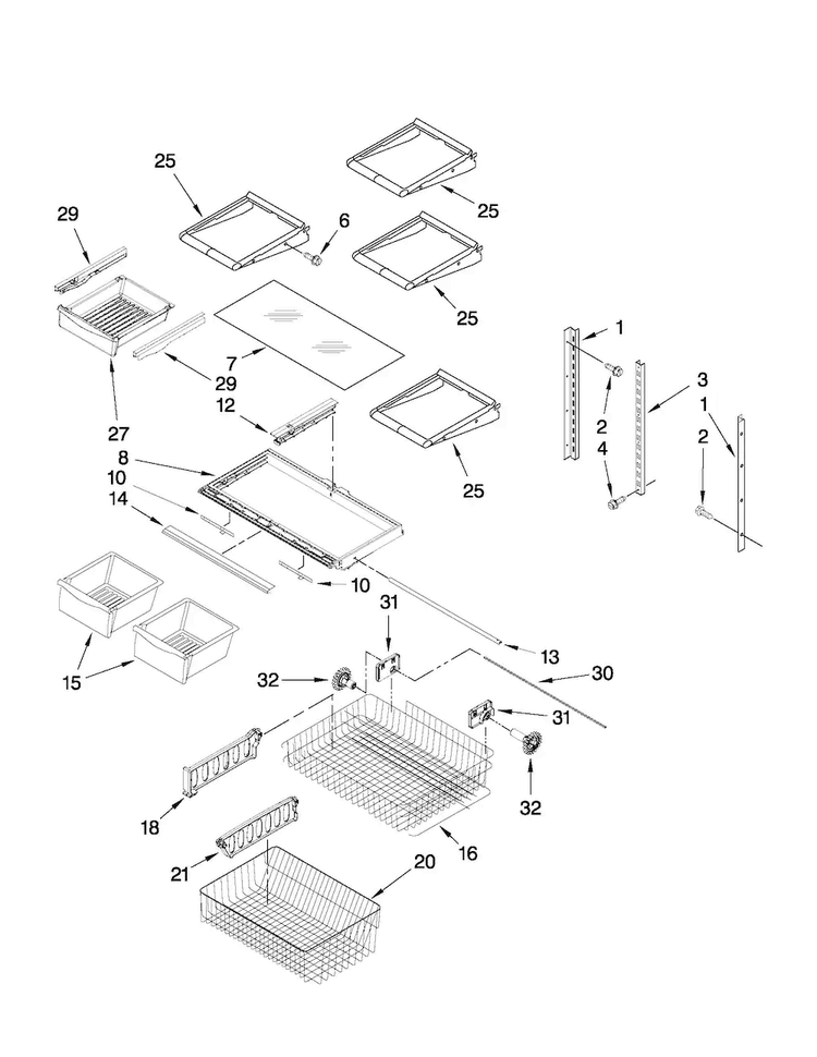 Shelf Parts Diagram and Parts List for ABB1924WEB2  Amana Refrigerator