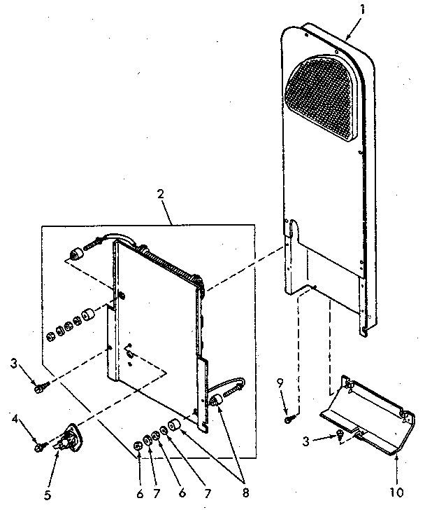 Heater Box Diagram and Parts List for NE8633W43921  Speed Queen Dryer