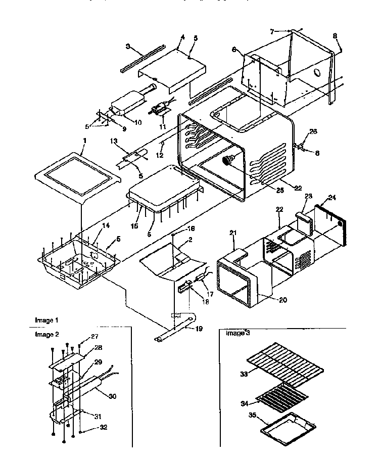 Cavity Diagram and Parts List for ARG7200W-P1143323NW  Amana Range