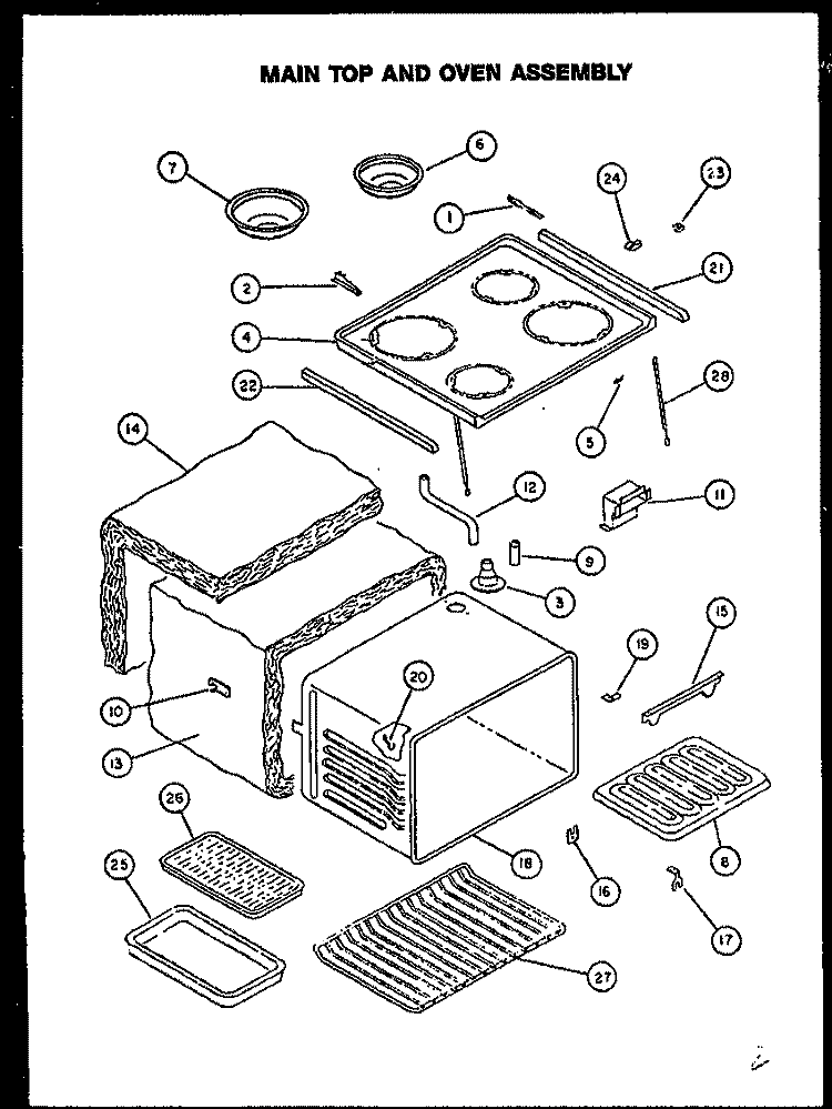 Page 1 Diagram and Parts List for EST347  Caloric Range