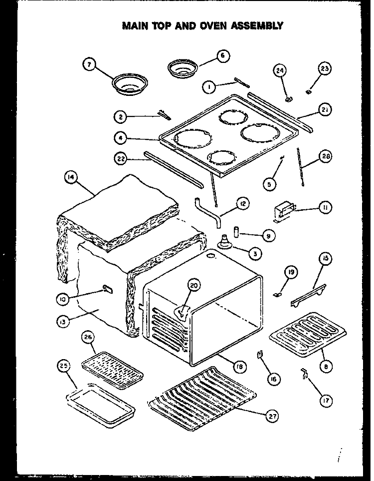 Page 2 Diagram and Parts List for EST387  Caloric Range
