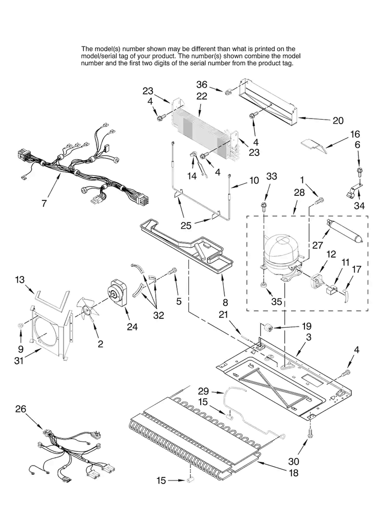 Unit Parts Diagram and Parts List for MFI2568AEB13  Maytag Refrigerator