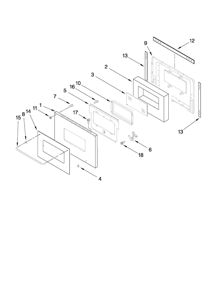 Lower Oven Door Parts Diagram and Parts List for CWE5800ACE28  Maytag Wall Oven