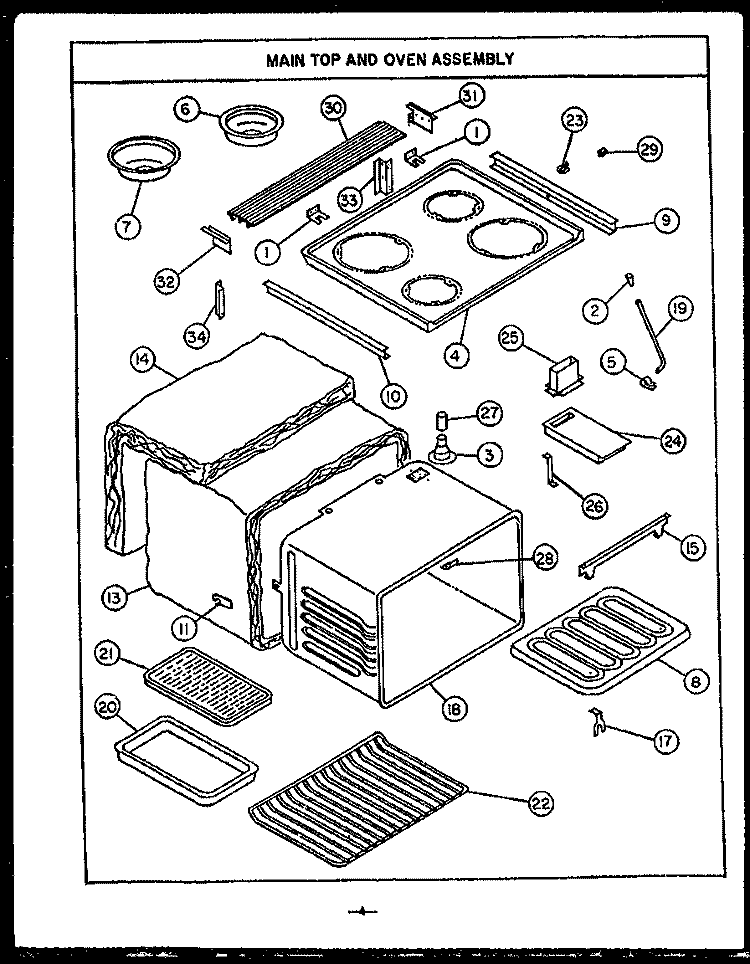 Page 2 Diagram and Parts List for ESS307-OF ESS3070OF Caloric Cooktop
