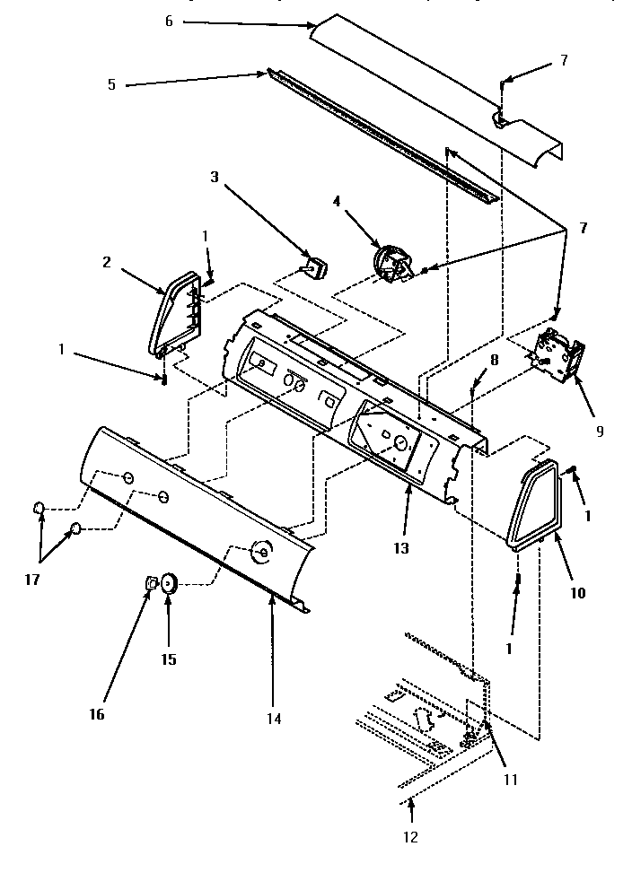 Graphic Panel, Ctrl Mtg Plate & Ctrls Diagram and Parts List for LWM423L-P1176404WL  Amana Washer