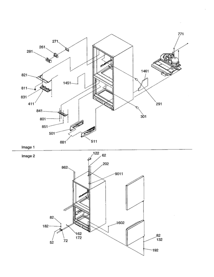 Covers, Hinges/light Covers Diagram and Parts List for BR18V1C-P1320707WC  Amana Refrigerator