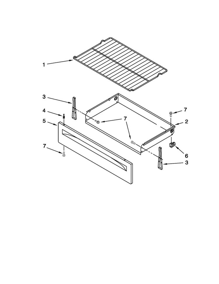 Drawer & Broiler Parts Diagram and Parts List for AER5524XAD0  Amana Range
