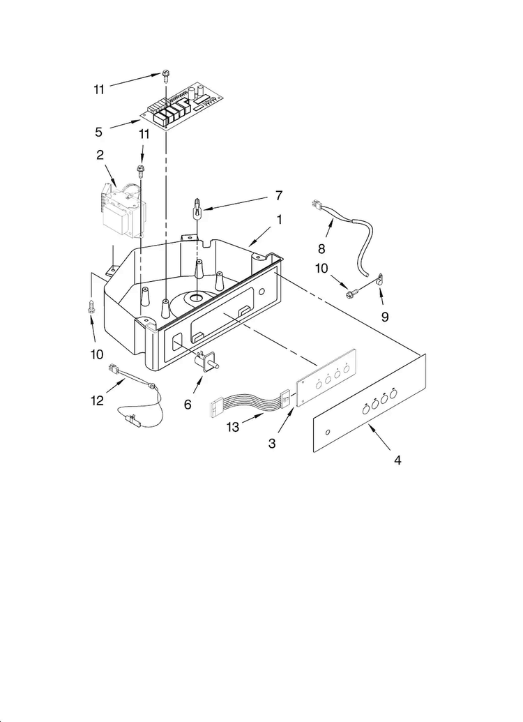Control Panel Parts Diagram and Parts List for JIM158XBCX2  Jenn-Air Ice Maker