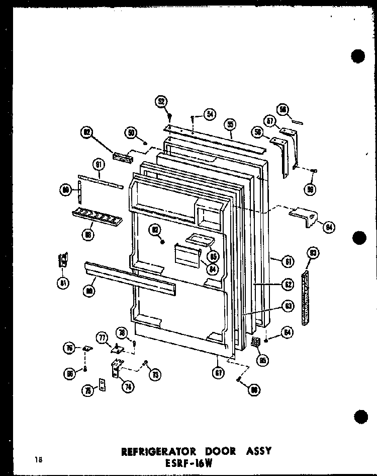 Section 6 Diagram and Parts List for ESRF-16W-AG-P60303-52WG  Amana Refrigerator