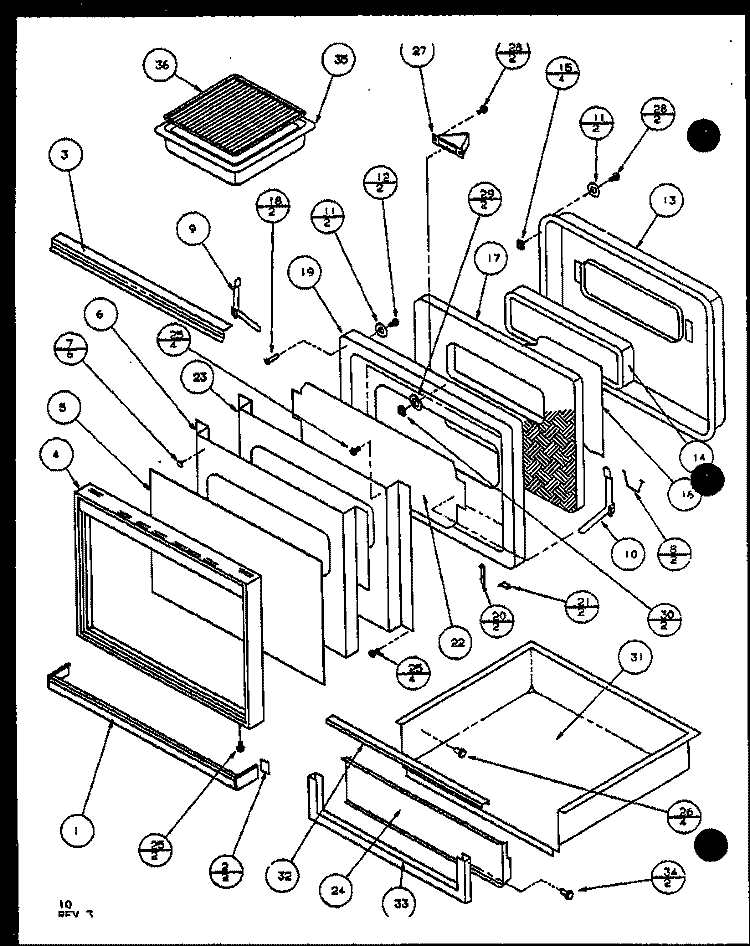Page 4 Diagram and Parts List for ARH660HR P1120001S Amana Range