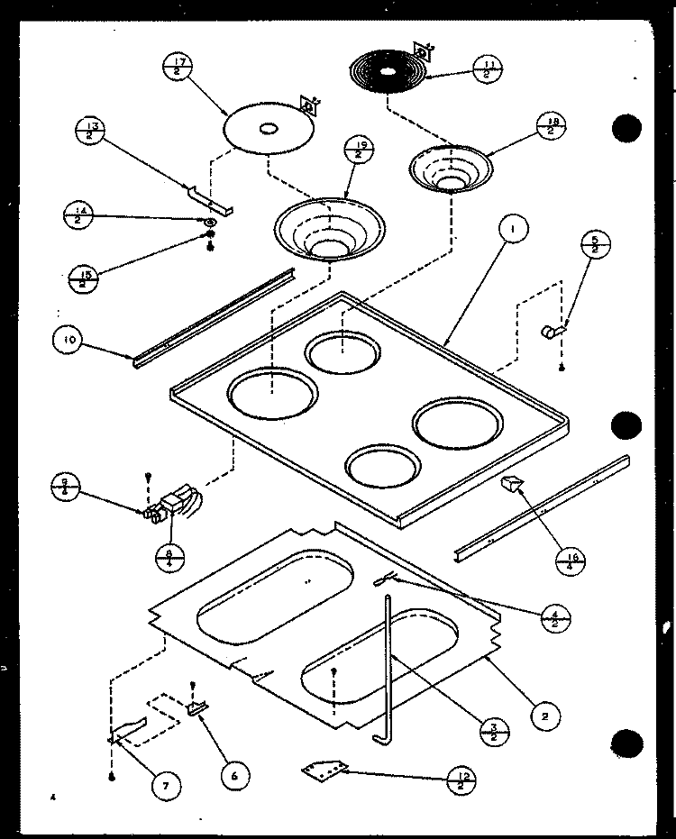 Page 1 Diagram and Parts List for ARR620W1 P1138601S Amana Range