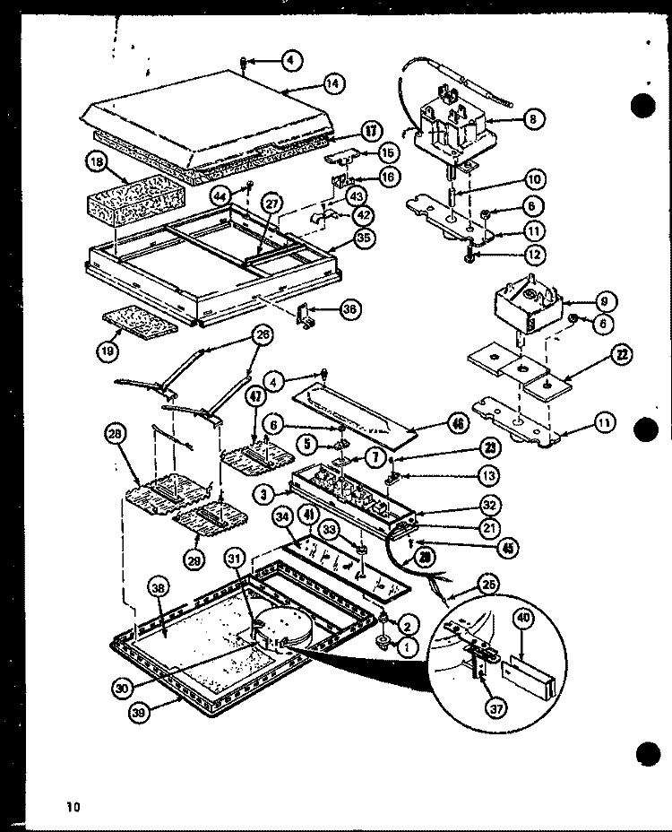 Page 3 Diagram and Parts List for AKC-4B P8512308S Amana Cooktop