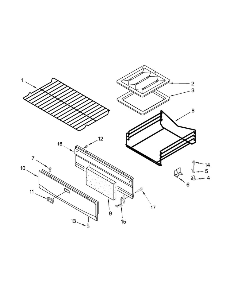 Oven And Broiler Parts Diagram and Parts List for AGR3311WDW2  Amana Range