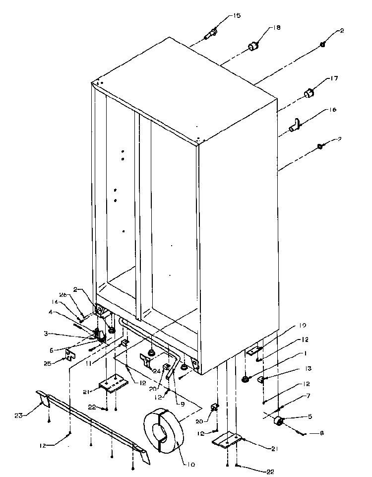 Drain And Rollers Diagram and Parts List for SPD22NL-P1181306WL  Amana Refrigerator