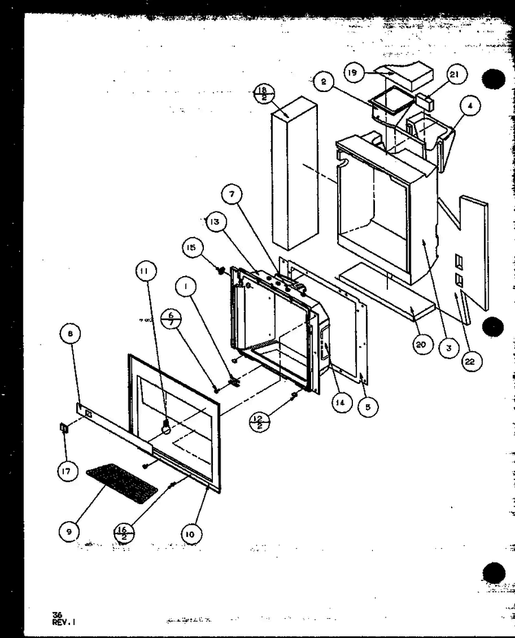Ice And Water Cavity Diagram and Parts List for SXD19MW-P1121402WW  Amana Refrigerator