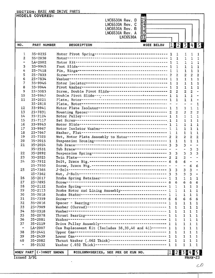 Base And Drive Parts Page 2 Diagram and Parts List for 6530A REV A Norge Washer