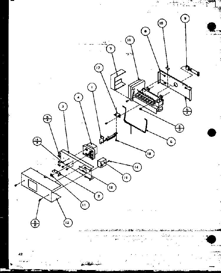 Ice Bucker And Ice Maker Diagram and Parts List for SZDE27MPL-P1124403WL  Amana Refrigerator