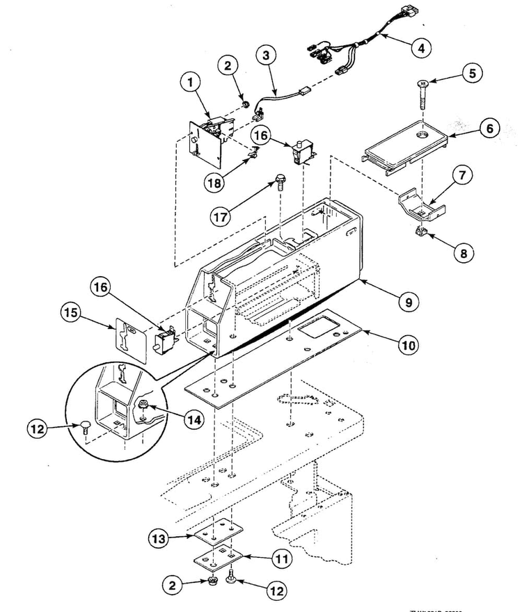 Meter Case Diagram and Parts List for SWTBA0WN  Speed Queen Washer