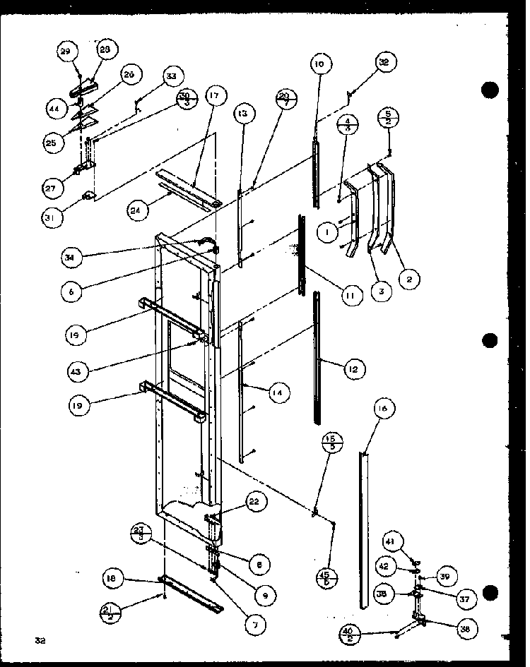 Freezer Door Diagram and Parts List for SBD20K-P1117701W  Amana Refrigerator