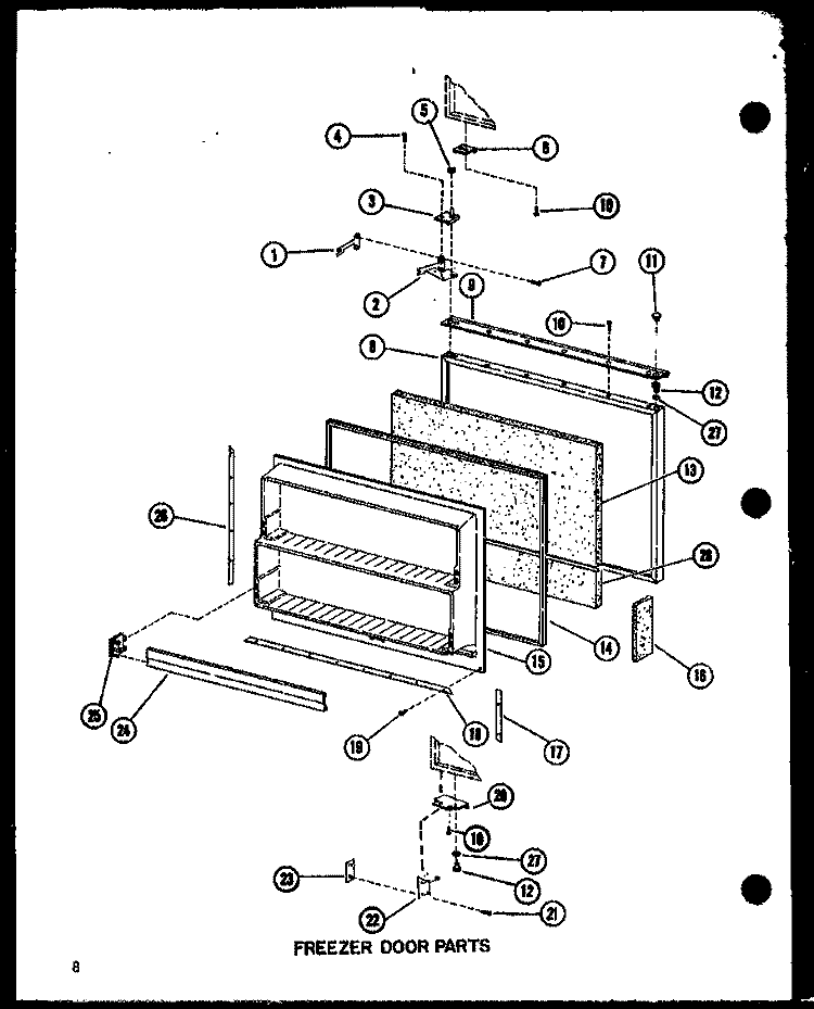 FZ DOOR PARTS Diagram and Parts List for BCI20DA P747022WA Amana Refrigerator
