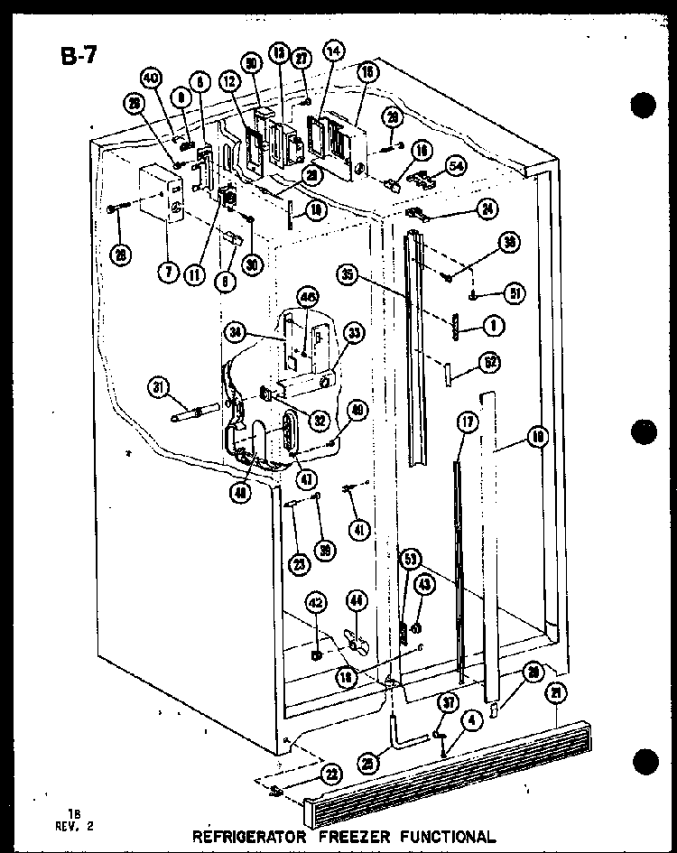 Refrigerator Freezer Functional Diagram and Parts List for SRI19F-1-A-P75400-6WA  Amana Refrigerator