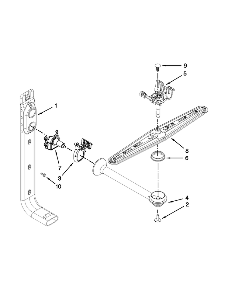Upper Wash And Rinse Parts Diagram and Parts List for MDB4409PAS2  Maytag Dishwasher