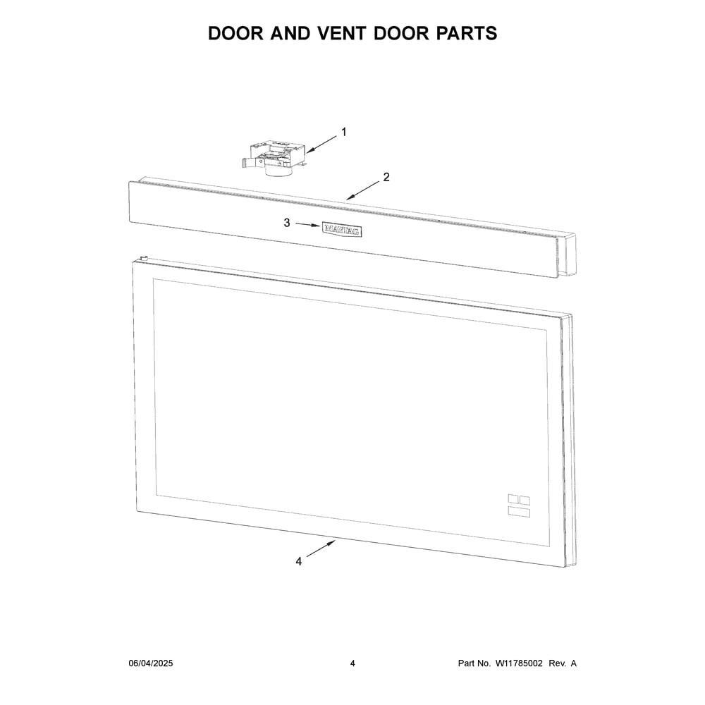 Door And Vent Door Parts Diagram and Parts List for MMMF6030PZ02  Maytag Microwave