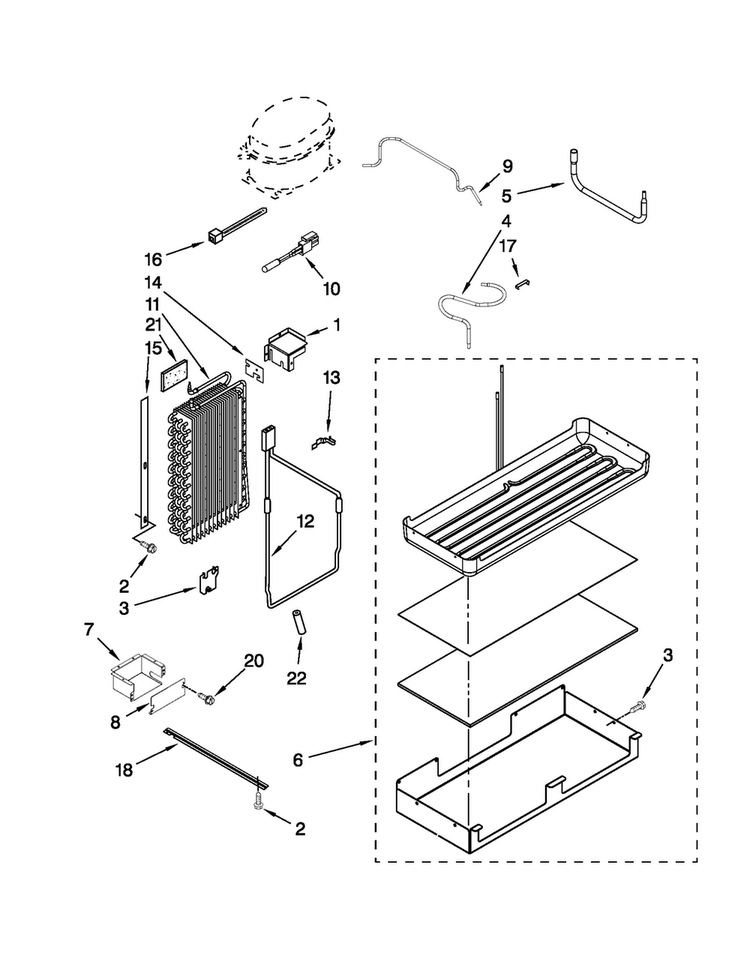 Lower Unit And Tube Parts Diagram and Parts List for JS42SEDUDW12  Jenn-Air Refrigerator