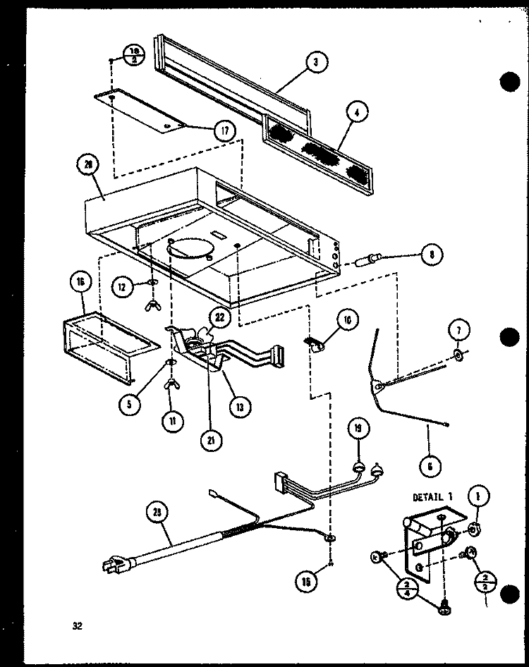 Page 14 Diagram and Parts List for RVH-6 P8540102S Amana Range Hood