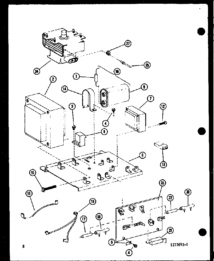 Transformer/magnetron Diagram and Parts List for RRL-10A P74267-1M Amana Microwave