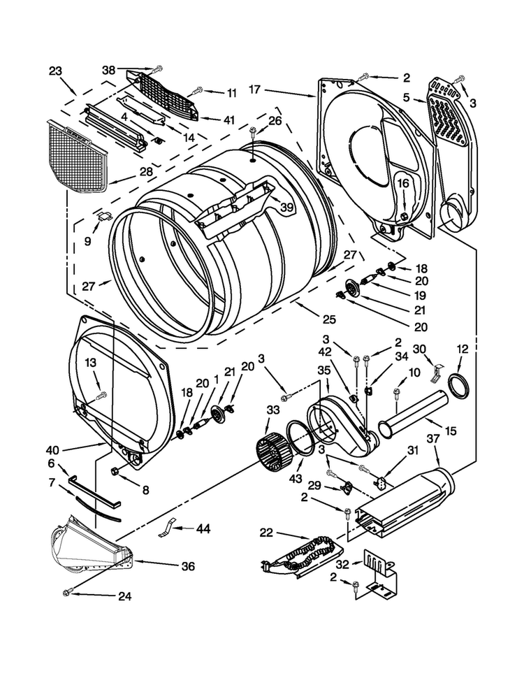 Bulkhead Parts Diagram and Parts List for 3LMEDC100YW0  Maytag Dryer
