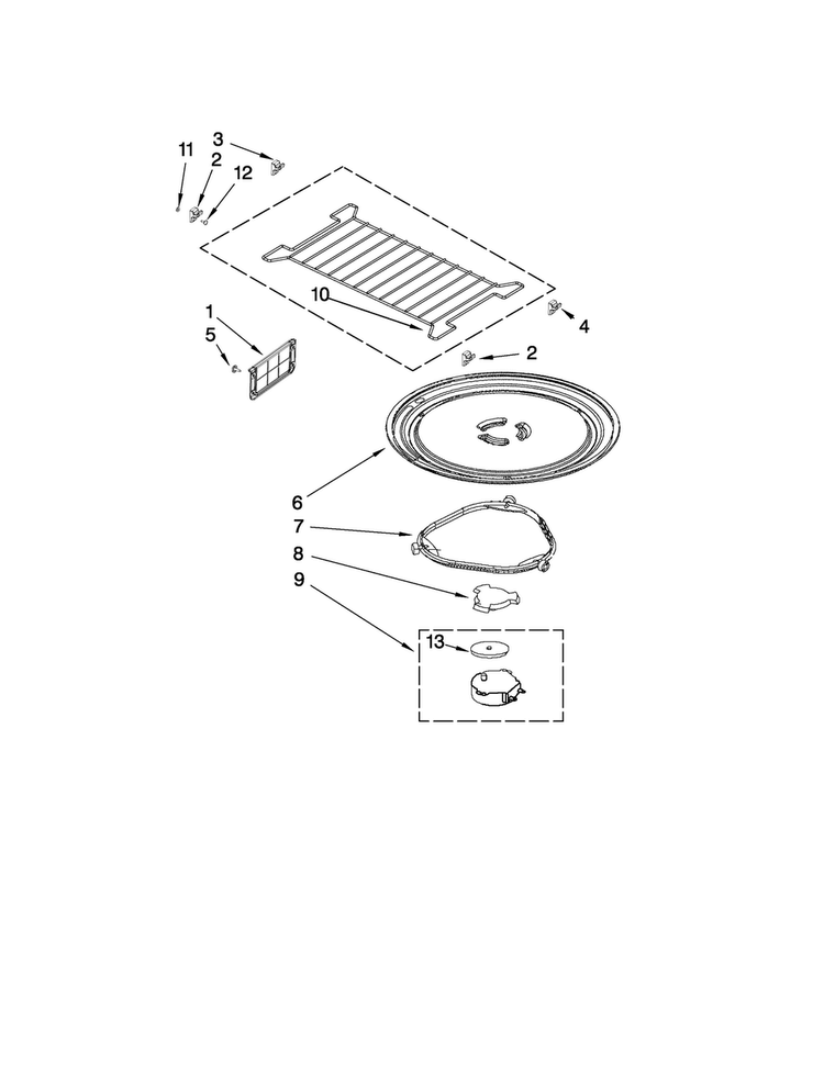 Turntable Parts Diagram and Parts List for AMV3204VAB1  Amana Microwave