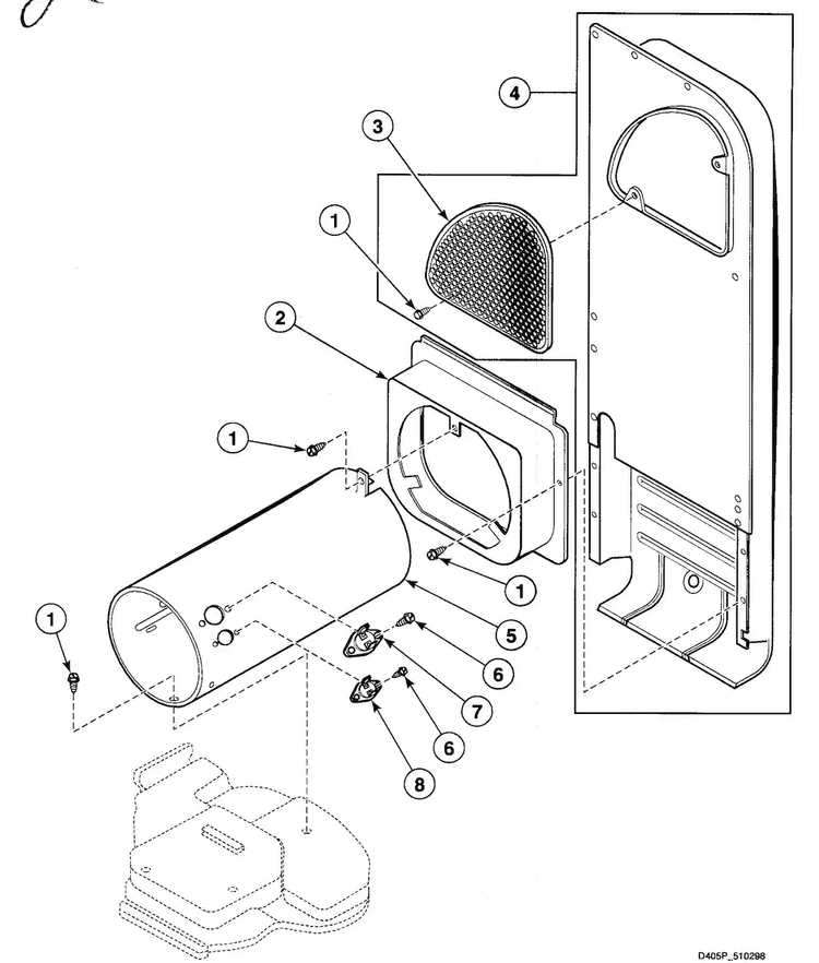 Heater Assy Diagram and Parts List for SDG309QF  Speed Queen Dryer