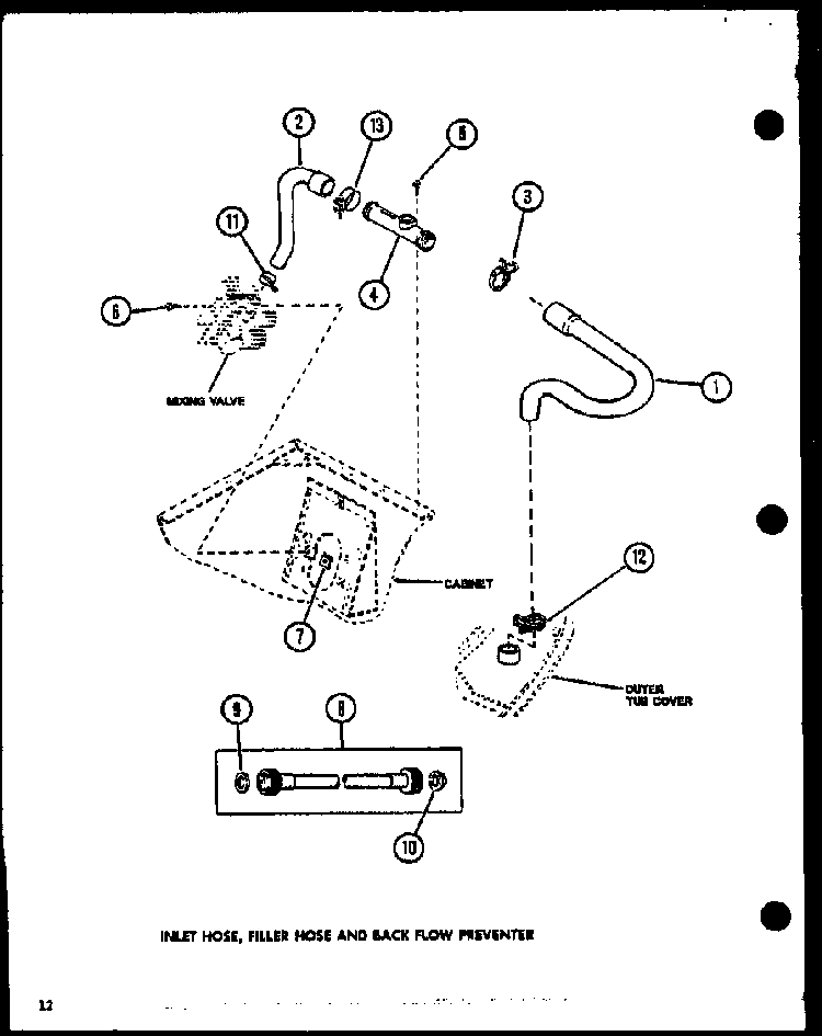 Section 8 Diagram and Parts List for LWD973W P1122803WW Amana Washer